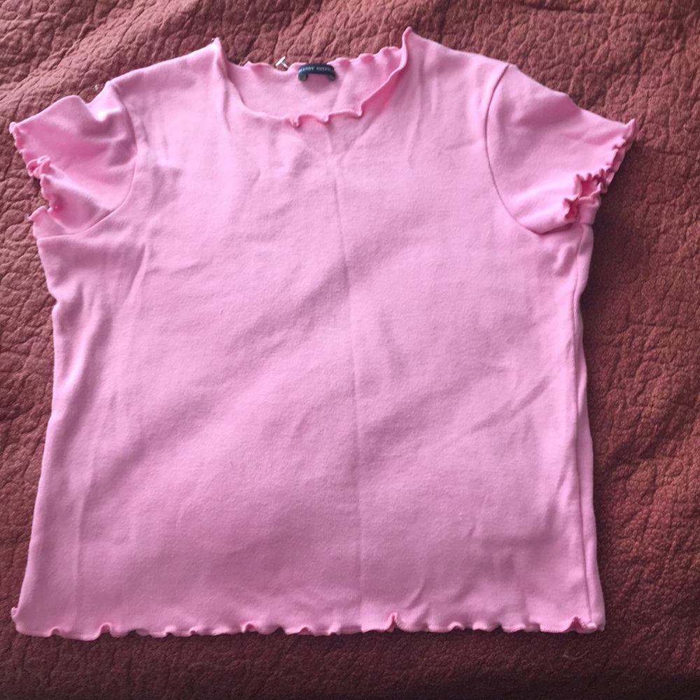 pink brandy melville shirt with ruffles